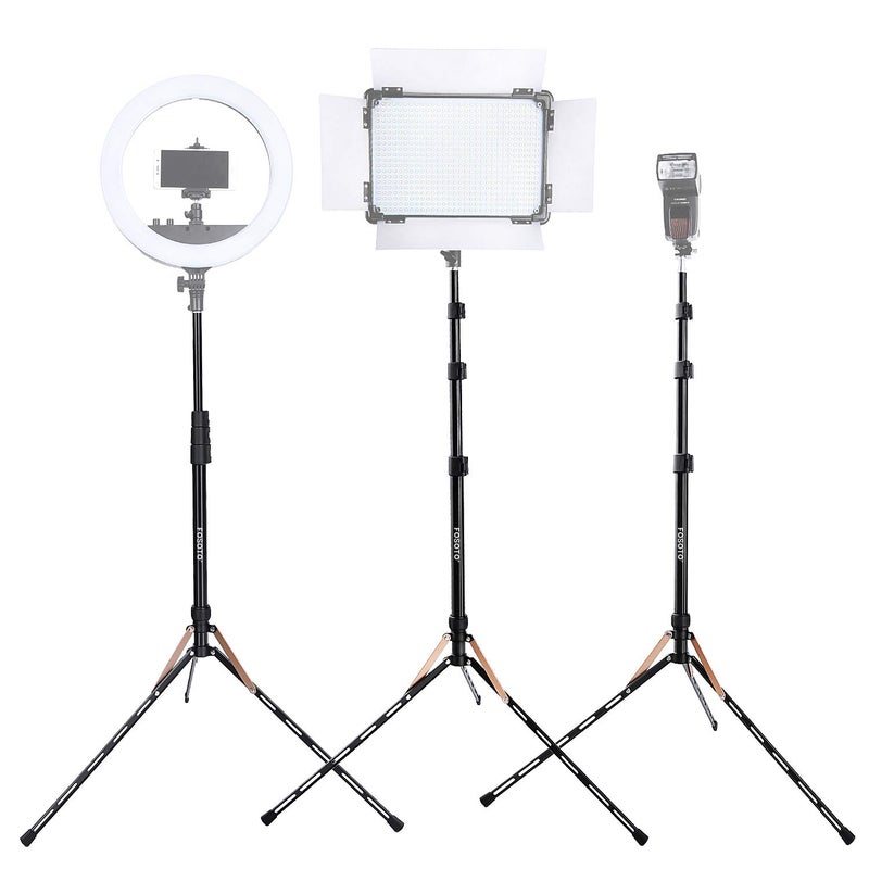 FOSOTO 75in Fold Video Tripod Light Stand Super Lightweight Compact for Speedlight, Flash, Umbrella, Softbox, Filming Product Portrait Shooting Lighting Stand - Image 2